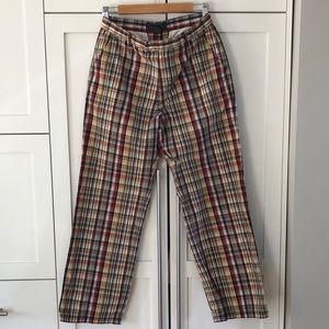 Abercrombie & Fitch Madras Plaid Generous Fit Cotton Pants Size 8
